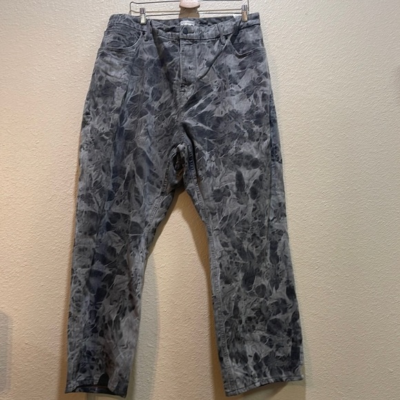 Good American High Rise Straight Leg Jeans Marbled Grey Size 18 - Picture 1 of 7